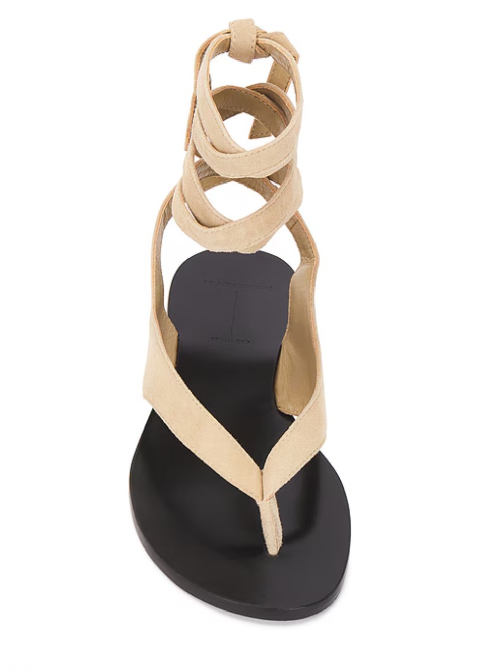 Black Suede Studio Tres Sandals Sand Suede Ankle Wrap flats shoes Revolve 8